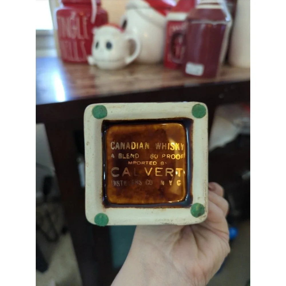 Canadian Lord Calvert Ceramic Square Whiskey‎ Mug Pitcher